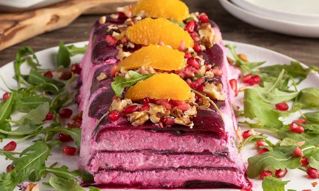 Τερίνα με παντζάρια, ανθότυρο και τυρί κρέμα