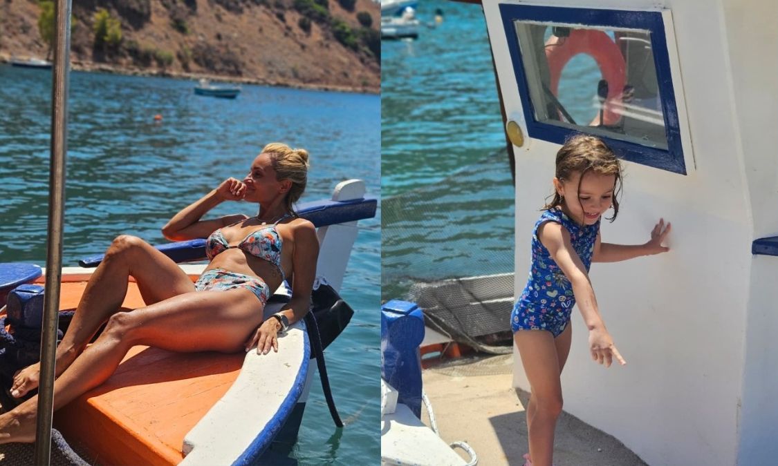 Full time mom: Η Βασιλική Μιλλούση απολαμβάνει τις διακοπές με τις κόρες της στην θάλασσα
