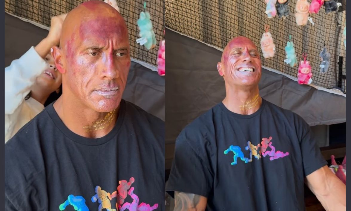 Dwayne Johnson: Ο ατρόμητος μπαμπάς που αφήνει τις κόρες του να τον βάφουν όπως θέλουν