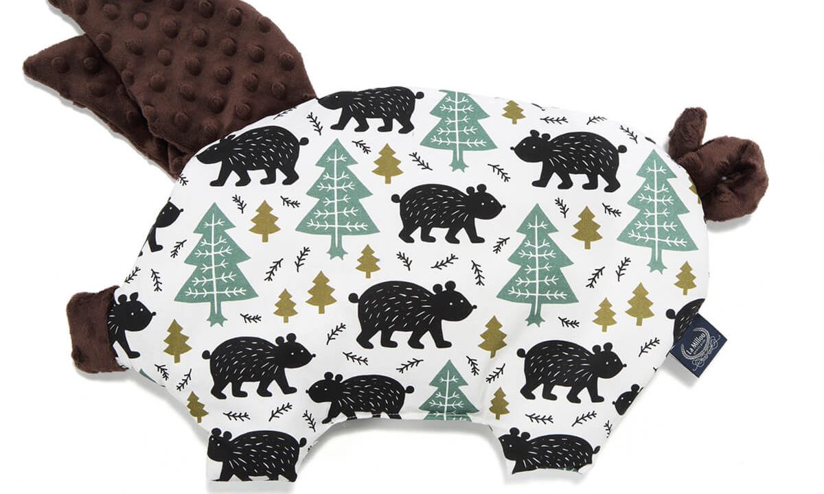 Sleepy Pig Alaska Bleepy Baribal Chocolate - Πρωτότυπο βαμβακερό μαξιλαράκι για το μωρό σας