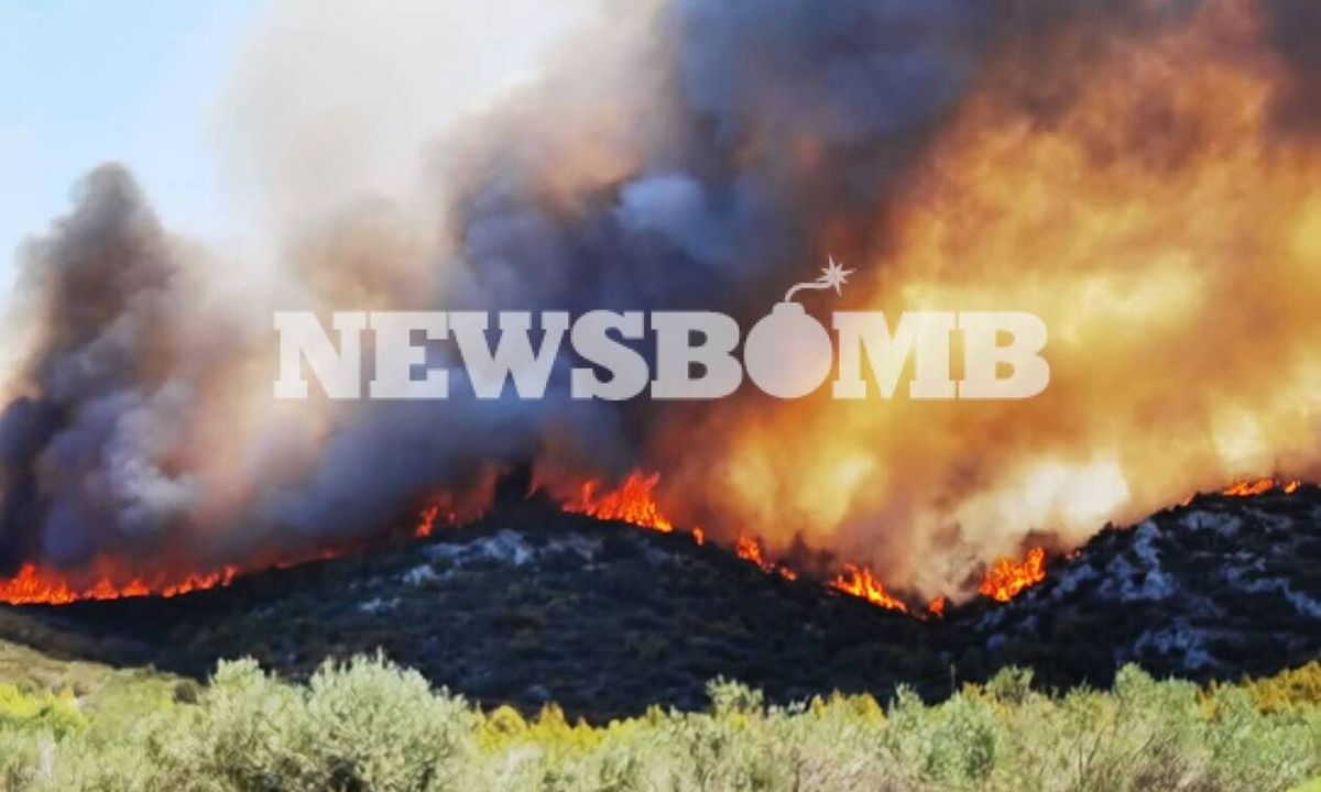 Φωτιά στην Κερατέα: Μεγάλο και ενιαίο το μέτωπο - Μάχη για να μην καεί ο Εθνικός Δρυμός του Σουνίου