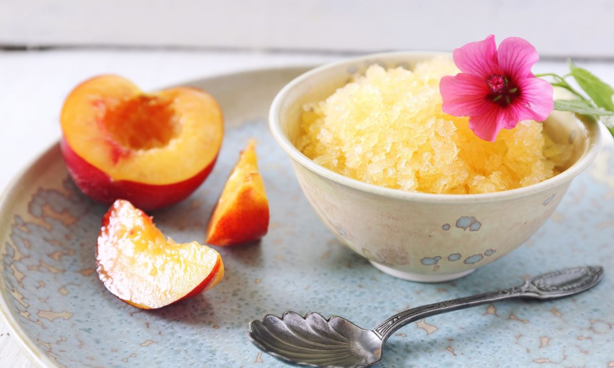 Παγωτό γρανίτα ροδάκινο χωρίς ζάχαρη - Mόνο με 4 υλικά