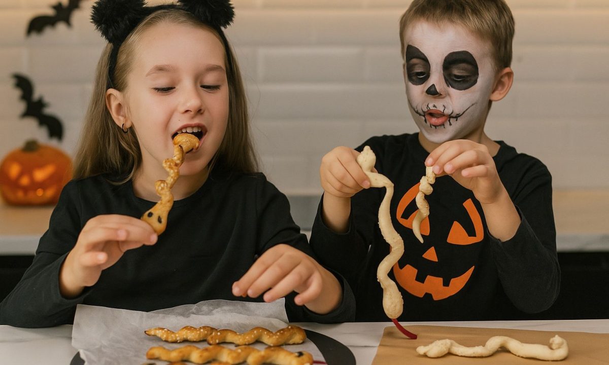 Halloween σνακ: Κριτσίνια σαν φιδάκια