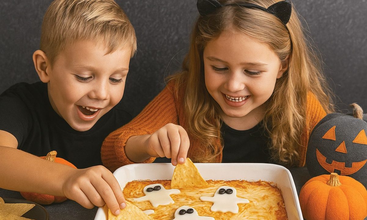 Halloween ντιπάκι με κοτόπουλο και τυρί για παιδιά