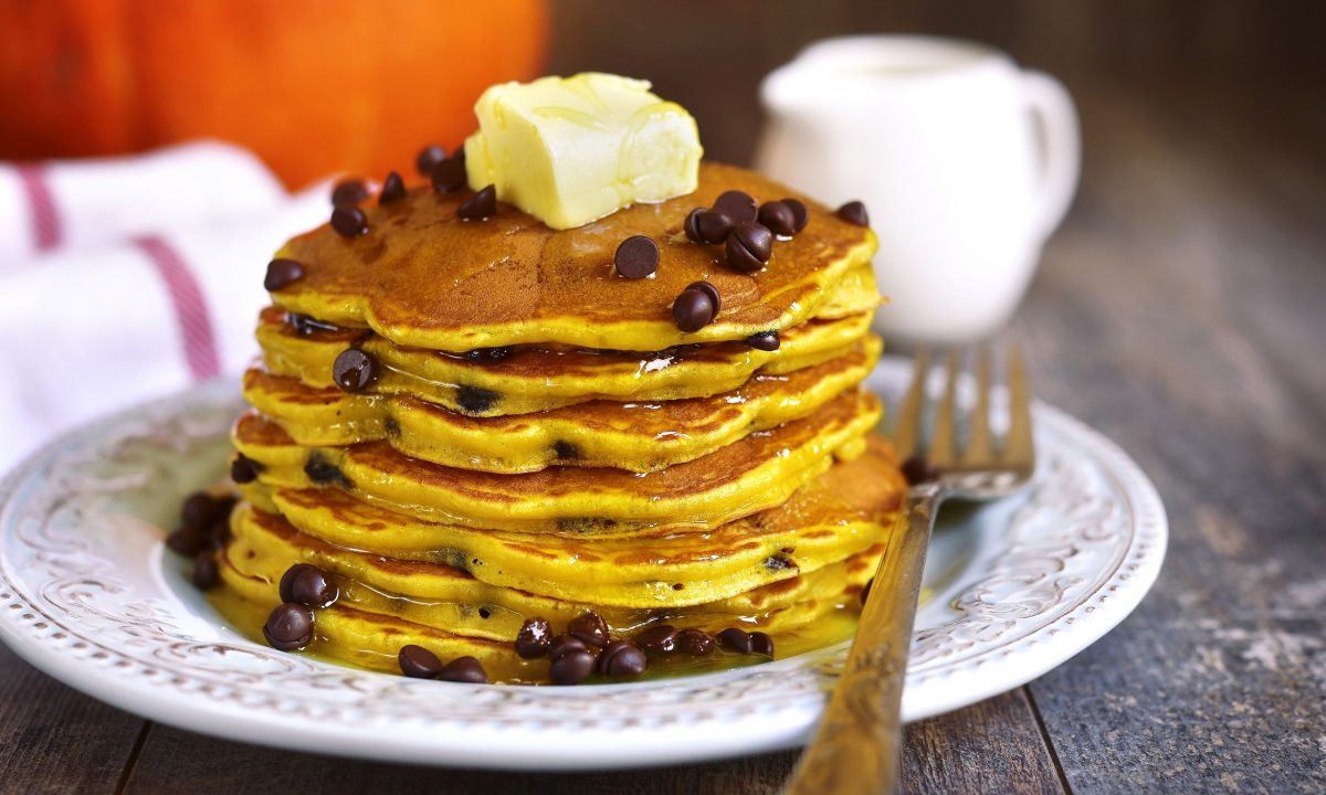 Κυριακάτικο πρωινό - Pancakes με κομματάκια σοκολάτας