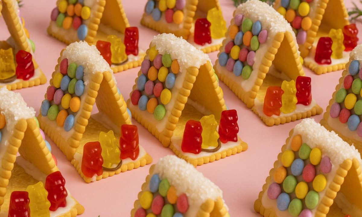 Πανεύκολα χριστουγεννιάτικα σπιτάκια με μόνο τρία τετράγωνα ή ορθογώνια μπισκότα