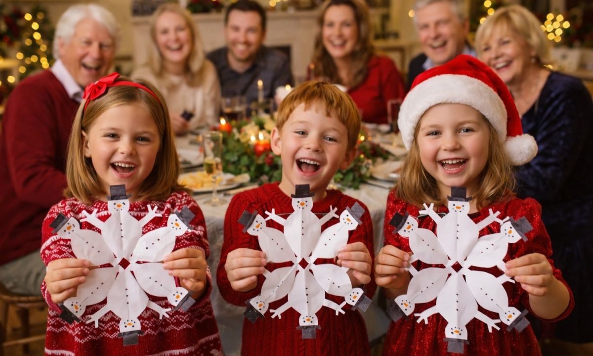Χριστουγεννιάτικη κατασκευή για παιδιά: Χιονονιφάδα - χιονάνθρωπος από χαρτί