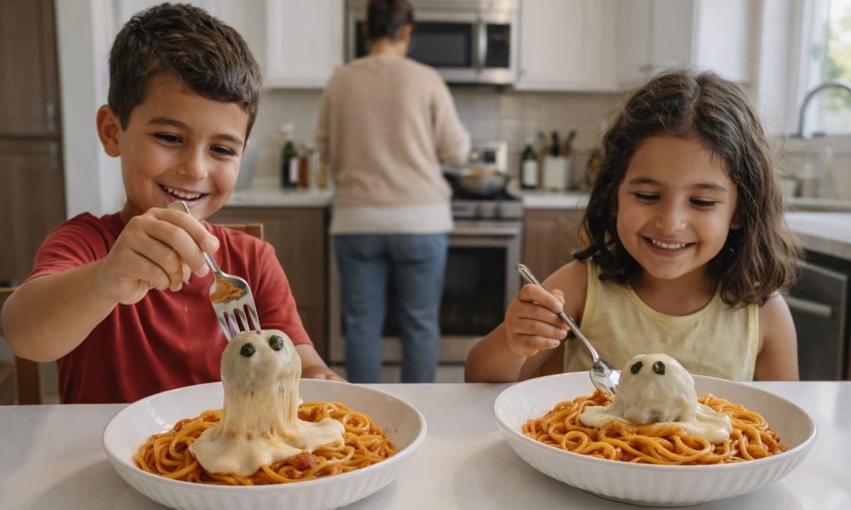 Kids approved: Μακαρονάδα με κεφτεδάκια... σαν φαντασματάκια