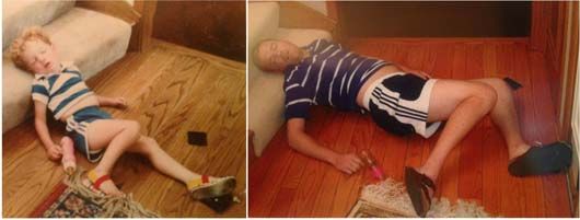 Τα τρία αδέρφια που ξαναφωτογραφίζονται όπως όταν ήταν μωρά (εικόνες)