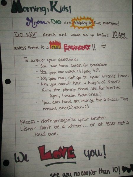 «Μη με ξυπνάς από τις έξι»! Το γράμμα- παράκληση των γονιών στα παιδιά τους! (εικόνα)