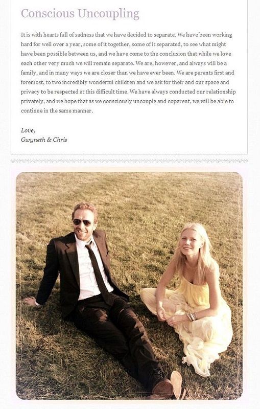 Αυτό θα πει πολιτισμένο διαζύγιο: Δείτε τι έγραψε η Γκουίνεθ Πάλτροου στην ιστοσελίδα της για τον ξαφνικό χωρισμό της