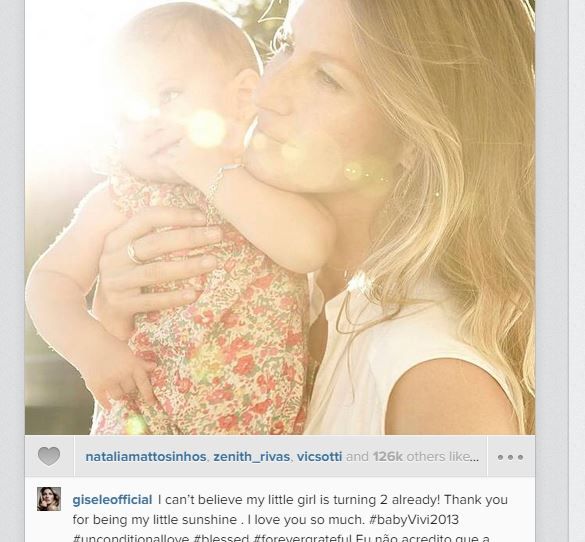 Πασίγνωστο μοντέλο εκφράζει την αδυναμία στην κόρη της στο instagram! Δείτε πώς! (φωτογραφία)