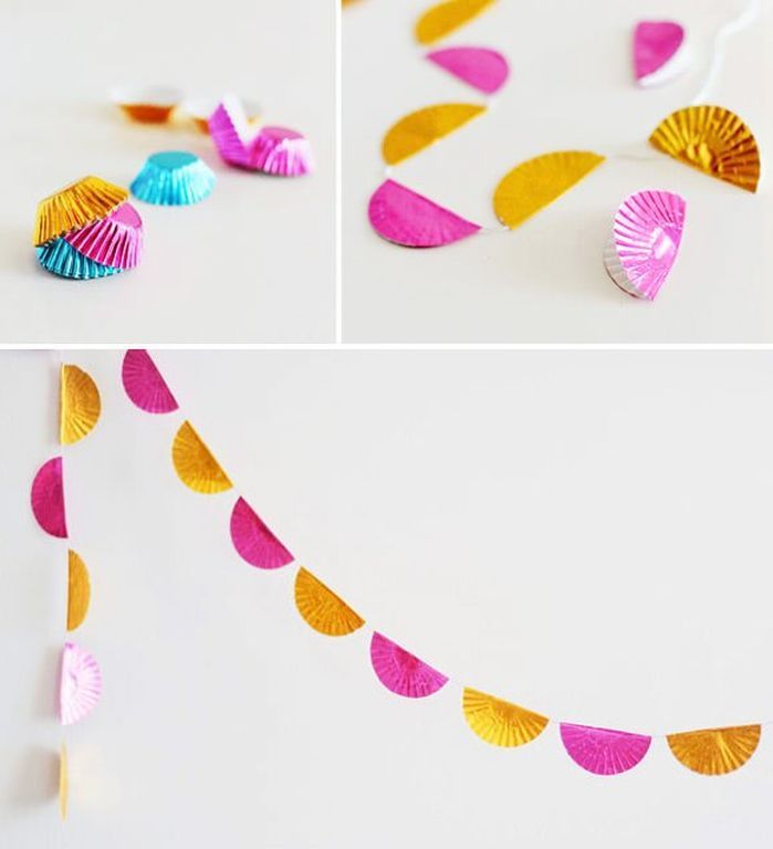 Φτιάξτε γιρλάντες με χαρτάκια cupcakes