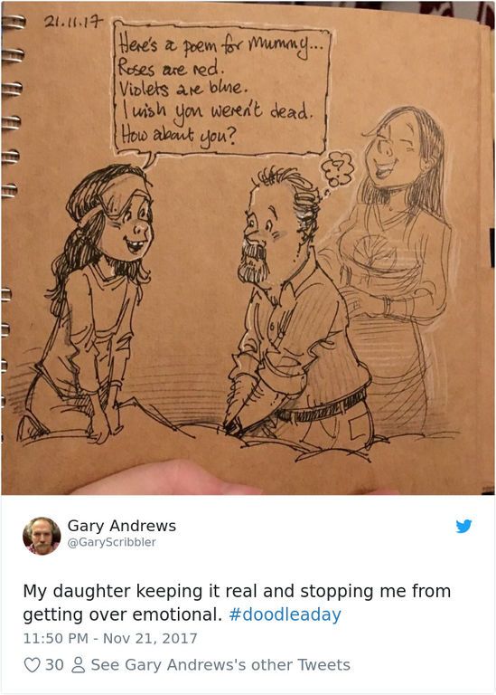 Η ζωή με δύο παιδιά μετά την απώλεια της μαμάς, μέσα από σκίτσα θα σας ραγίσουν την καρδιά