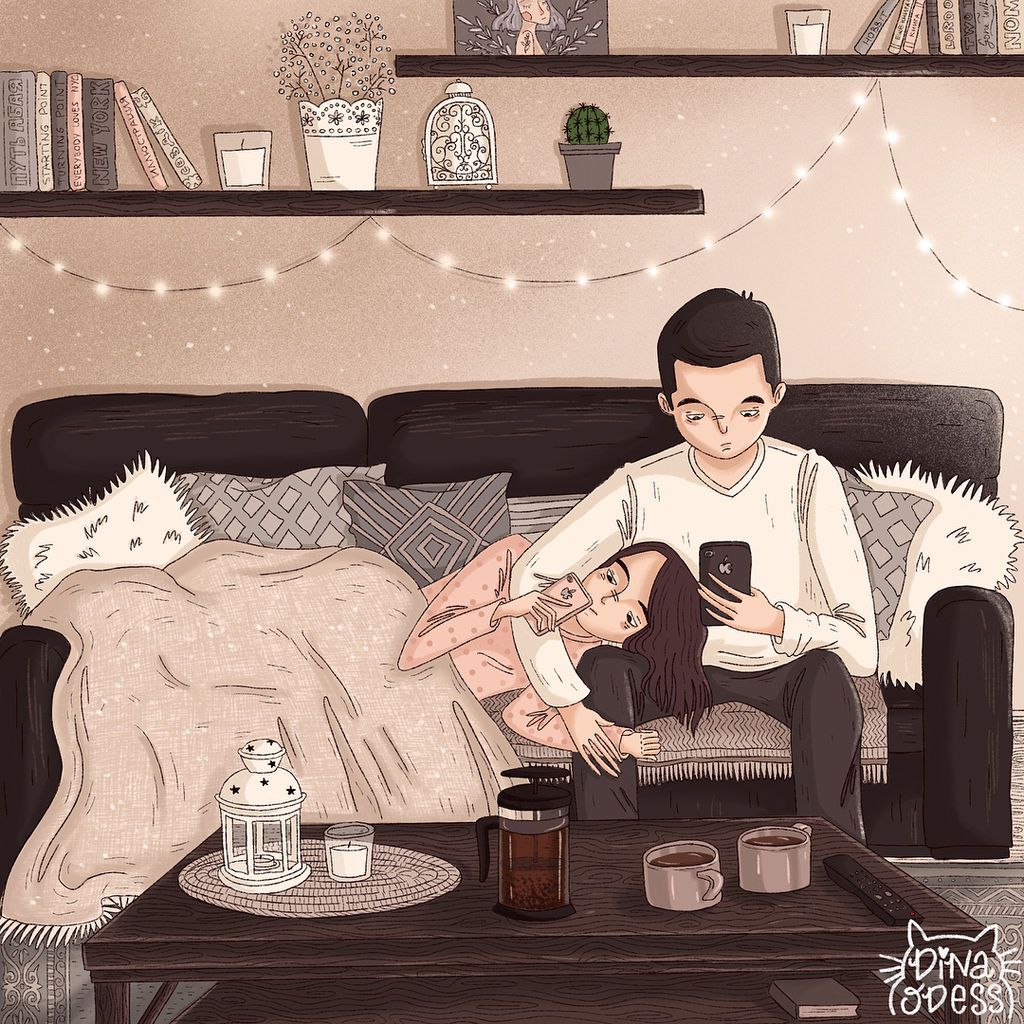 Καλλιτέχνης αποτυπώνει τις στιγμές ενός σύγχρονου ζευγαριού σε πανέμορφα ψηφιακά σκίτσάκια