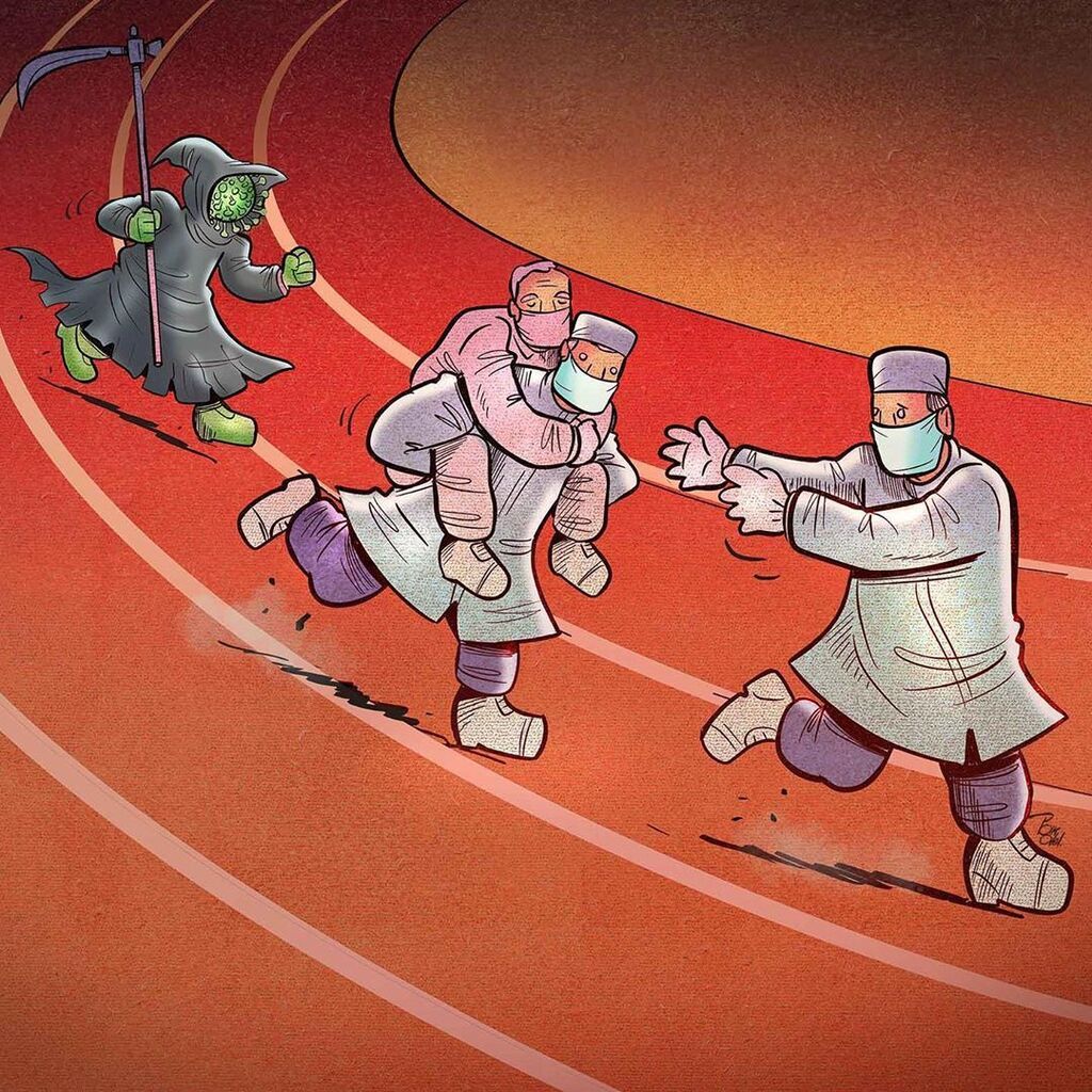 Κορονοϊος: Καλλιτέχνης αποτυπώνει σε σκίτσα τη σκληρή καθημερινότητα των γιατρών εν μέσω πανδημίας