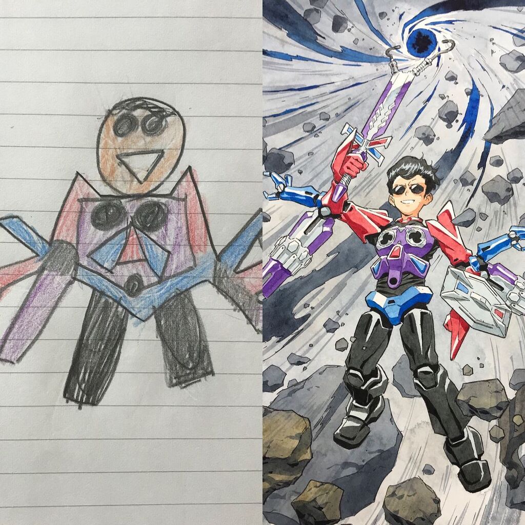 Μπαμπάς μετατρέπει τις ζωγραφιές των παιδιών του σε υπέροχα illustrations