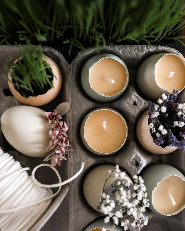 Φτιάξτε πολύχρωμα κεριά μέσα σε τσόφλια αβγών πηγή: instagram @oursongofhome