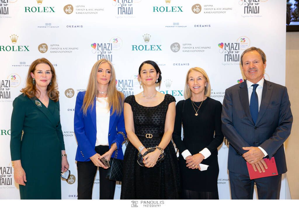 Αριστερά προς τα Δεξιά | Rebecca Irvin-Υπεύθυνη του Rolex Institute, Ηρώ Βαχάρη Καμπάνη- Διευθύνουσα Σύμβουλος Rolex Hellas, Αλεξάνδρα Μαρτίνου -Πρόεδρος της Ένωσης «Μαζί για το Παιδί», Yann Du Pasquier- Area Manager Rolex Γενεύης.