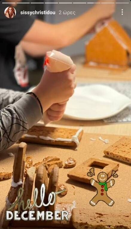 Σίσσυ Χρηστίδου: Έφτιαξε Gingerbread σπιτάκια με τους γιους της (εικόνες)