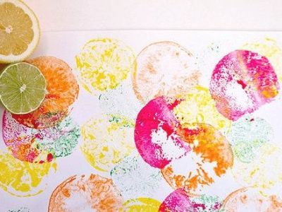 Αποτυπώματα φρούτων σε χαρτί