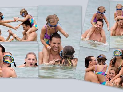 Peter Facinelli: Βουτιές με τις κόρες του