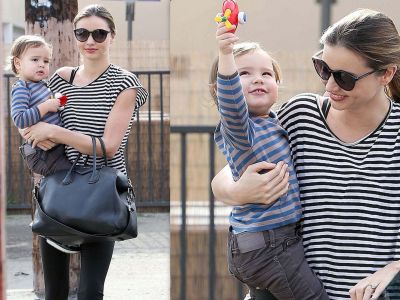 Miranda Kerr: Ασορτί στα ριγέ με τον γιο της!