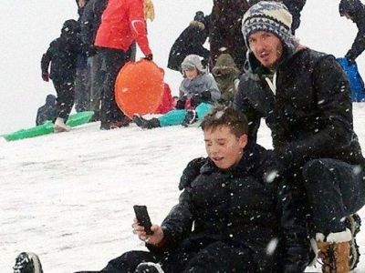 David Beckham: Με τα αγόρια στα χιόνια!