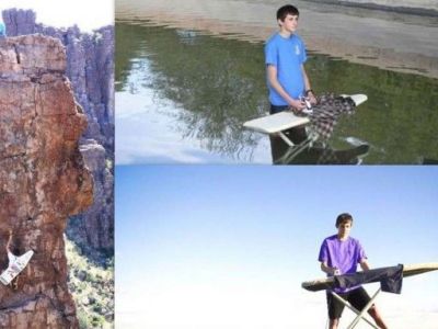 Ο έφηβος Κέβιν έχει για χόμπι του να σιδερώνει στα πιο απίθανα μέρη! (φωτό)