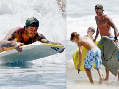 Ντέιβιντ Μπέκαμ: Με τους γιους του για σέρφινγκ! (φωτογραφίες)