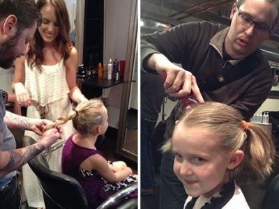 Κομμωτήριο μαθαίνει στους μπαμπάδες χτενίσματα για τις κόρες τους, προσφέροντας μια εξάδα μπύρες! (εικόνες και βίντεο)