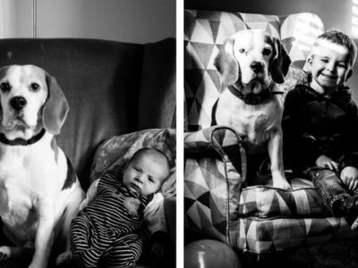 Μπαμπάς φωτογραφίζει το γιο του παρέα με τον σκύλο του στην ίδια θέση για 3 χρόνια