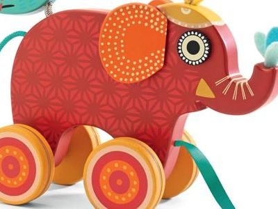 Ξύλινη τρεχαλίτσα ελεφαντάκι για το μωρό σας