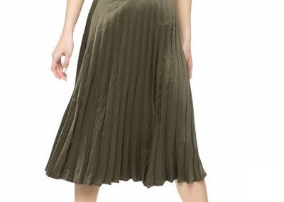 Πρόταση δώρου για τη Γιορτή της Μητέρας: Μίντι πλισέ φούστα σε χακί χρώμα