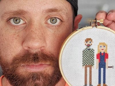 Μπαμπάς αντιμετώπισε το άγχος του κεντώντας - Δείτε υπέροχες φωτογραφίες (pics)