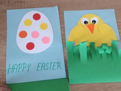 Πασχαλινή κάρτα: Εύκολη χειροτεχνία για παιδιά (pics)