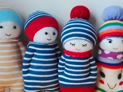 DIY - Φτιάξτε υπέροχες κούκλες από κάλτσες! Δείτε πώς (vid)