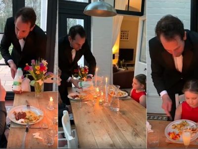 #Μένουμε_Σπίτι: Μπαμπάς ετοίμασε πολυτελές δείπνο στα παιδιά του και έγινε viral (vid)