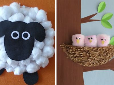 Χειροτεχνίες για παιδιά: Πέντε εύκολες κατασκευές με βαμβάκι (pics)