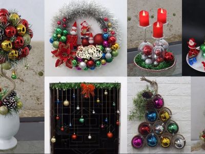 Πανέξυπνες και όμορφες χριστουγεννιάτικες συνθέσεις με μπάλες (vid)