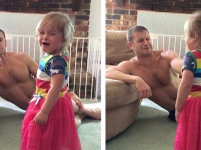 Μπαμπάς βρήκε ένα τέλειο κόλπο για να σταματήσει η κόρη του να κλαίει