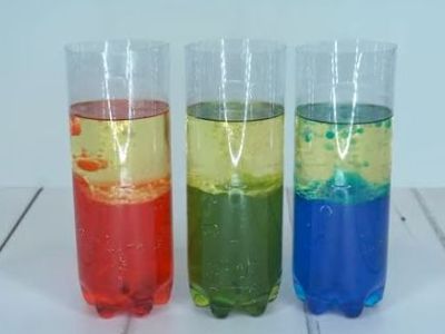 Πειράματα για παιδιά: Εύκολο πείραμα με νερό, λάδι & χρώμα ζαχαροπλαστικής