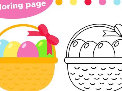 Ζωγραφίζοντας πασχαλινά καλάθια - Χρωμοσελίδες για παιδιά