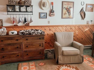 Ρουστίκ διακόσμηση βρεφικού δωματίου (εικόνες)