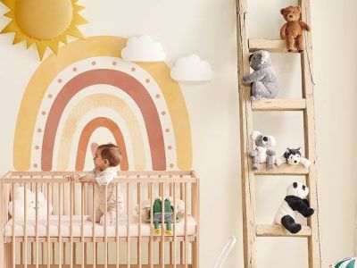 Βρεφικό δωμάτιο: Διακοσμήστε το με ουράνια τόξα (εικόνες)