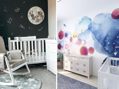Διακόσμηση βρεφικού δωματίου με θέμα το διάστημα (εικόνες)