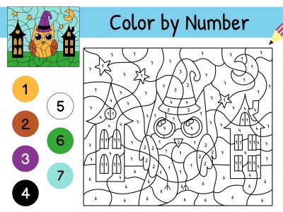 Halloween δραστηριότητες με αριθμούς και χρώματα για παιδιά
