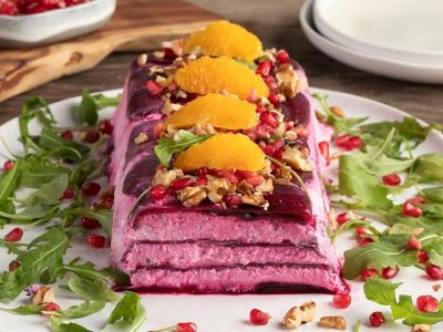 Τερίνα με παντζάρια, ανθότυρο και τυρί κρέμα