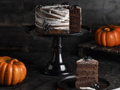 Spider web cake - Μια τούρτα με εφέ ιστού αράχνης