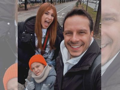 Αντιγόνη Ψυχράμη - Δημήτρης Μακαλιάς: Ταξίδι με τον γιο τους στο Βουκουρέστι (φώτο)